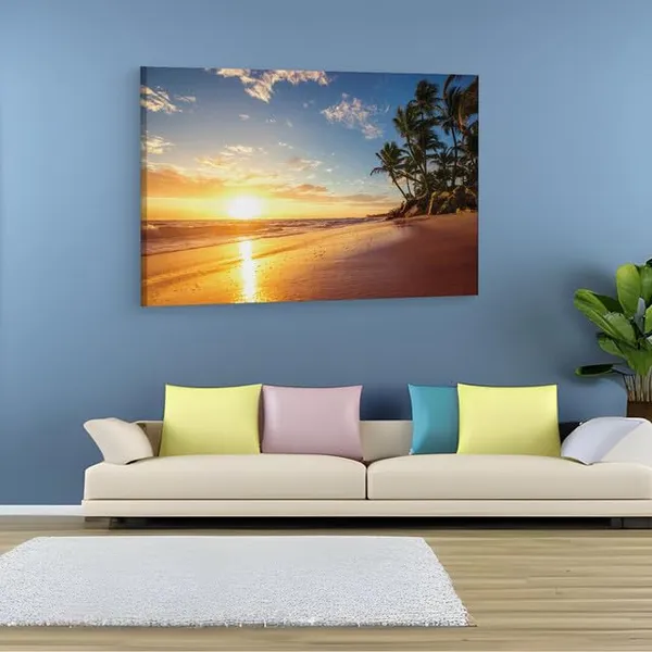 Multicolor_Global_Fusion_Orange_Tropical_Sunset_Mural,_Wooden_Framed_Canvas_Paintings_|_For_Home_Decor_|_Bedroom,_Living_Room,Wall_Decoration_|_Wall_Art_Painting,_Ct0613,_Size_16_X_24_In