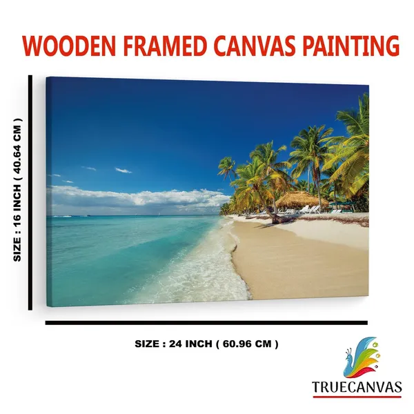 Multicolor_Playa_Bavaro_Punta_Cana,_Wooden_Framed_Canvas_Paintings_|_For_Home_Decor_|_Bedroom,_Living_Room,Wall_Decoration_|_Wall_Art_Painting,_Ct0614,_Size_16_X_24_In
