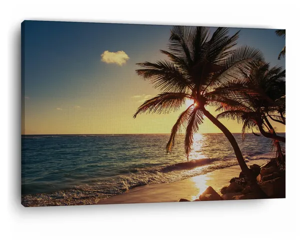 Multicolor_Sunrise_Tropical_Island_Beach,_Wooden_Framed_Canvas_Paintings_|_For_Home_Decor_|_Bedroom,_Living_Room,Wall_Decoration_|_Wall_Art_Painting,_Ct0615,_Size_16_X_24_In