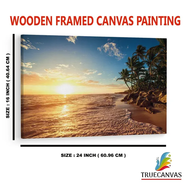 Multicolor_Tropical_Island_Beach_Sunrise,_Wooden_Framed_Canvas_Paintings_|_For_Home_Decor_|_Bedroom,_Living_Room,Wall_Decoration_|_Wall_Art_Painting,_Ct0618,_Size_16_X_24_In