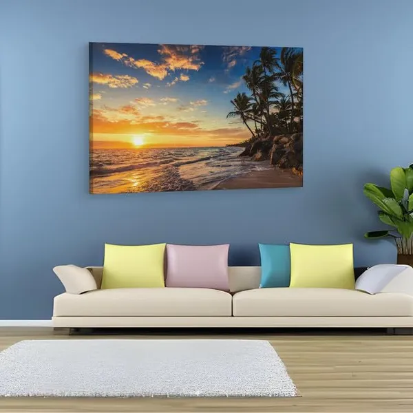 Multicolor_Beach_Sunrise_Punta_Cana,_Wooden_Framed_Canvas_Paintings_|_For_Home_Decor_|_Bedroom,_Living_Room,Wall_Decoration_|_Wall_Art_Painting,_Ct0619,_Size_16_X_24_In