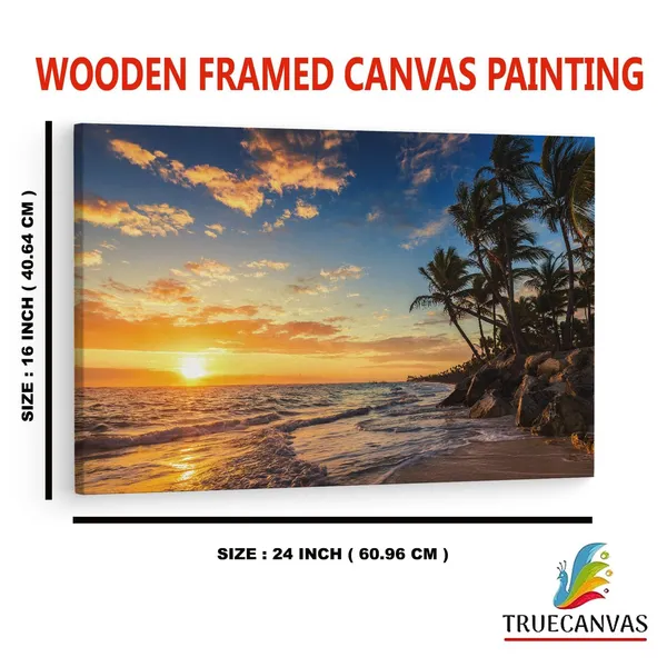 Multicolor_Beach_Sunrise_Punta_Cana,_Wooden_Framed_Canvas_Paintings_|_For_Home_Decor_|_Bedroom,_Living_Room,Wall_Decoration_|_Wall_Art_Painting,_Ct0619,_Size_16_X_24_In