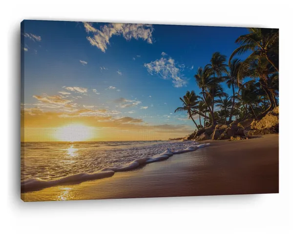 Multicolor_Landscape_Of_Paradise_Tropical_Island_Beach_Sunrise,_Canvas_Wall_Paintings_|_For_Home_Decor_|_Bedroom,_Living_Room,_Kitchen_And_Gallery_Wall_Decoration_|_Ct0621,_Size_16_X_24_In
