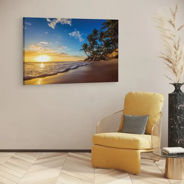 Multicolor_Landscape_Of_Paradise_Tropical_Island_Beach_Sunrise,_Canvas_Wall_Paintings_|_For_Home_Decor_|_Bedroom,_Living_Room,_Kitchen_And_Gallery_Wall_Decoration_|_Ct0621,_Size_16_X_24_In