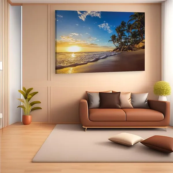 Multicolor_Landscape_Of_Paradise_Tropical_Island_Beach_Sunrise,_Canvas_Wall_Paintings_|_For_Home_Decor_|_Bedroom,_Living_Room,_Kitchen_And_Gallery_Wall_Decoration_|_Ct0621,_Size_16_X_24_In