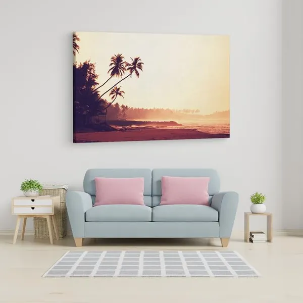 Multicolor_Sunset_In_Tropics_Coconut_Trees,_Wooden_Framed_Canvas_Paintings_|_For_Home_Decor_|_Bedroom,_Living_Room,Wall_Decoration_|_Wall_Art_Painting,_Ct0622,_Size_16_X_24_In