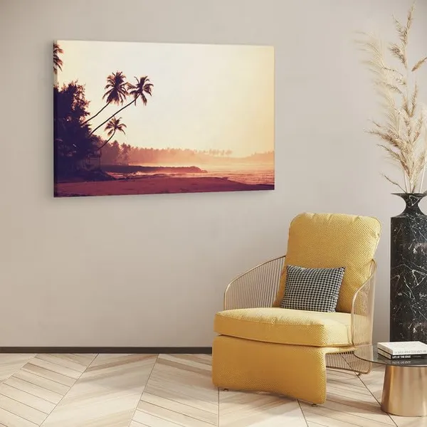 Multicolor_Sunset_In_Tropics_Coconut_Trees,_Wooden_Framed_Canvas_Paintings_|_For_Home_Decor_|_Bedroom,_Living_Room,Wall_Decoration_|_Wall_Art_Painting,_Ct0622,_Size_16_X_24_In
