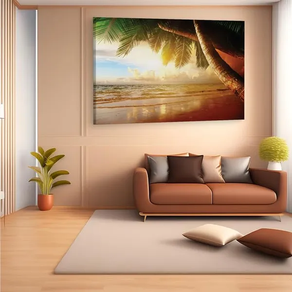 Multicolor_Beach_Tropical_Ocean_Sunset_Palm_Summer_Sea,_Wooden_Framed_Canvas_Paintings_|_For_Home_Decor_|_Bedroom,_Living_Room,Wall_Decoration_|_Wall_Art_Painting,_Ct0624,_Size_16_X_24_In