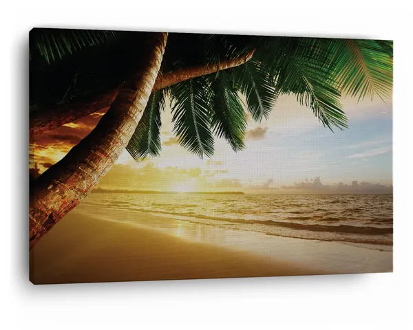 Multicolor_Papermoon_Fototapete_??aribbean_Sunrise,_Wooden_Framed_Canvas_Paintings_|_For_Home_Decor_|_Bedroom,_Living_Room,Wall_Decoration_|_Wall_Art_Painting,_Ct0625,_Size_16_X_24_In
