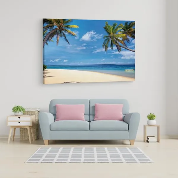 Multicolor_Mauritius_Beach,_Wooden_Framed_Canvas_Paintings_|_For_Home_Decor_|_Bedroom,_Living_Room,Wall_Decoration_|_Wall_Art_Painting,_Ct0626,_Size_16_X_24_In
