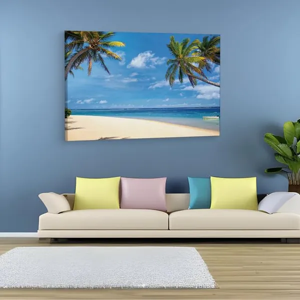 Multicolor_Mauritius_Beach,_Wooden_Framed_Canvas_Paintings_|_For_Home_Decor_|_Bedroom,_Living_Room,Wall_Decoration_|_Wall_Art_Painting,_Ct0626,_Size_16_X_24_In