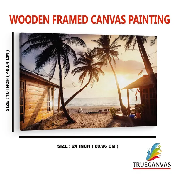 Multicolor_Palolem_Beach,_Wooden_Framed_Canvas_Paintings_|_For_Home_Decor_|_Bedroom,_Living_Room,Wall_Decoration_|_Wall_Art_Painting,_Ct0628,_Size_16_X_24_In