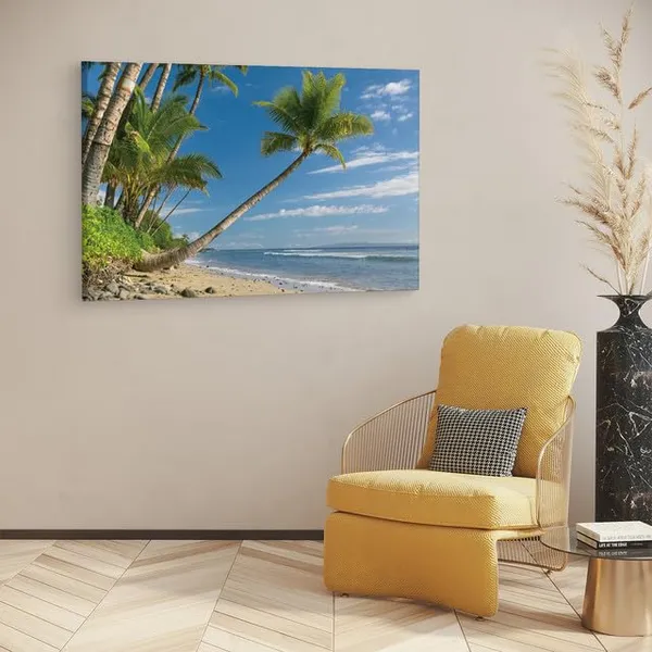 Multicolor_Palm_Tree_On_Sand_Beach,_Wooden_Framed_Canvas_Paintings_|_For_Home_Decor_|_Bedroom,_Living_Room,Wall_Decoration_|_Wall_Art_Painting,_Ct0629,_Size_16_X_24_In