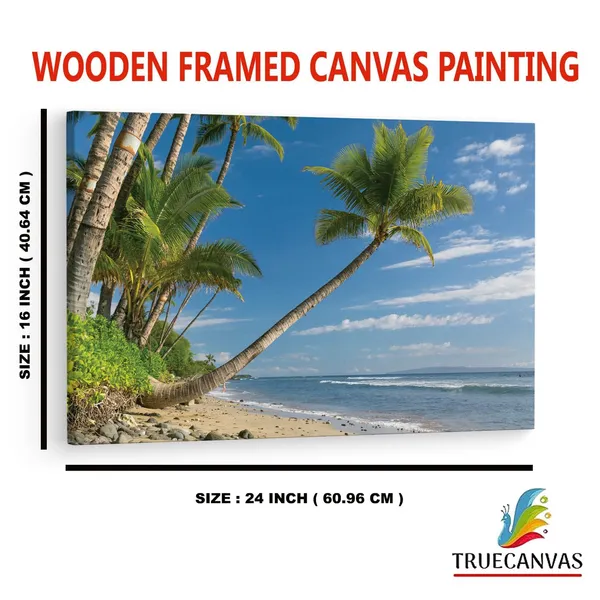 Multicolor_Palm_Tree_On_Sand_Beach,_Wooden_Framed_Canvas_Paintings_|_For_Home_Decor_|_Bedroom,_Living_Room,Wall_Decoration_|_Wall_Art_Painting,_Ct0629,_Size_16_X_24_In