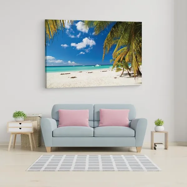 Multicolor_Beach_Sea_Palms,_Wooden_Framed_Canvas_Paintings_|_For_Home_Decor_|_Bedroom,_Living_Room,Wall_Decoration_|_Wall_Art_Painting,_Ct0630,_Size_16_X_24_In