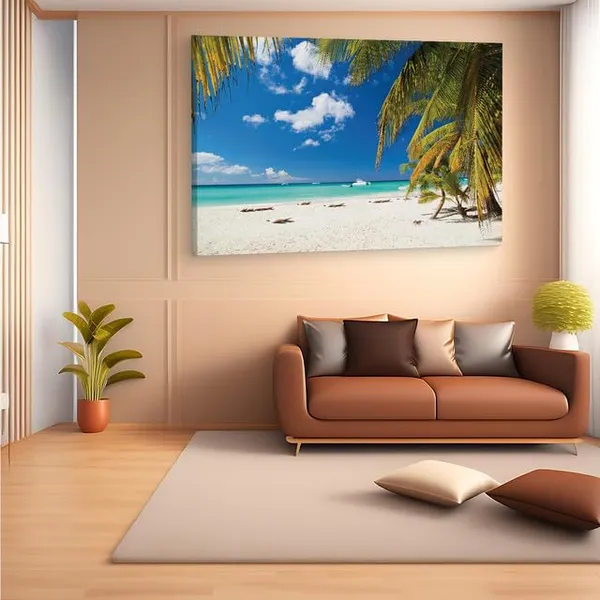 Multicolor_Beach_Sea_Palms,_Wooden_Framed_Canvas_Paintings_|_For_Home_Decor_|_Bedroom,_Living_Room,Wall_Decoration_|_Wall_Art_Painting,_Ct0630,_Size_16_X_24_In