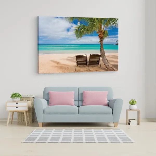Multicolor_Palmera_Playa,_Wooden_Framed_Canvas_Paintings_|_For_Home_Decor_|_Bedroom,_Living_Room,Wall_Decoration_|_Wall_Art_Painting,_Ct0634,_Size_16_X_24_In
