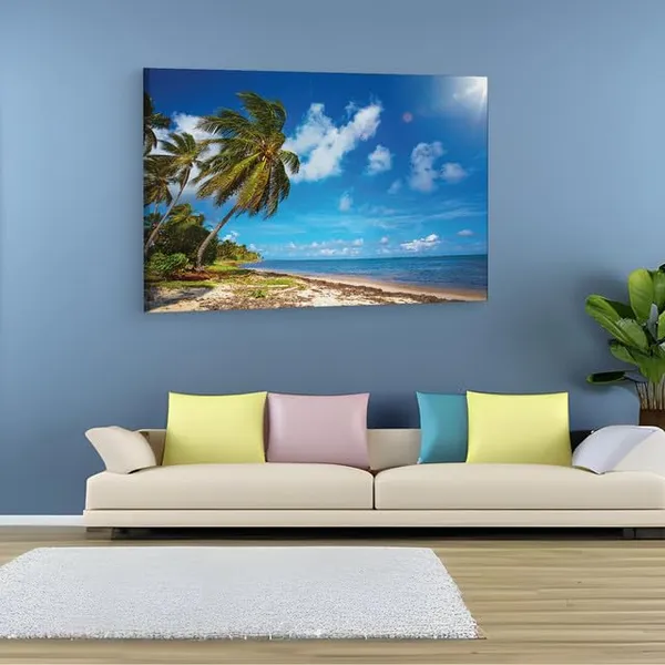 Multicolor_Jamaica_Beach,_Wooden_Framed_Canvas_Paintings_|_For_Home_Decor_|_Bedroom,_Living_Room,Wall_Decoration_|_Wall_Art_Painting,_Ct0635,_Size_16_X_24_In