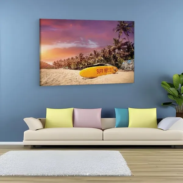 Multicolor_Goa_Island_Beach,_Wooden_Framed_Canvas_Paintings_|_For_Home_Decor_|_Bedroom,_Living_Room,Wall_Decoration_|_Wall_Art_Painting,_Ct0642,_Size_16_X_24_In