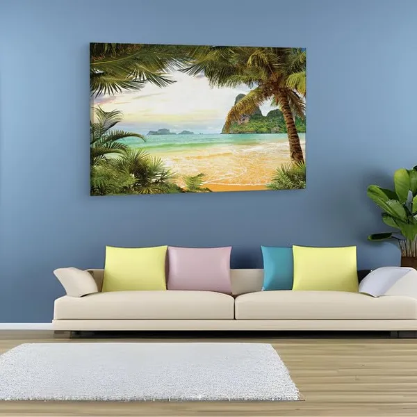 Multicolor_Tropical_Paradise_Palm_Trees_Summer_Beach,_Wooden_Framed_Canvas_Paintings_|_For_Home_Decor_|_Bedroom,_Living_Room,Wall_Decoration_|_Wall_Art_Painting,_Ct0643,_Size_16_X_24_In