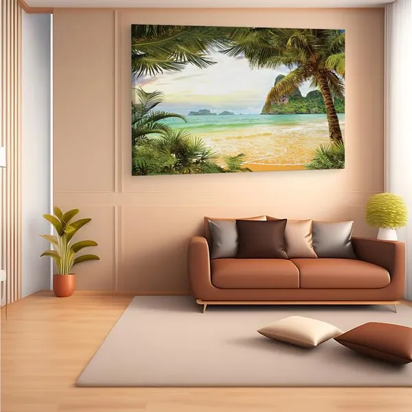 Multicolor_Tropical_Paradise_Palm_Trees_Summer_Beach,_Wooden_Framed_Canvas_Paintings_|_For_Home_Decor_|_Bedroom,_Living_Room,Wall_Decoration_|_Wall_Art_Painting,_Ct0643,_Size_16_X_24_In