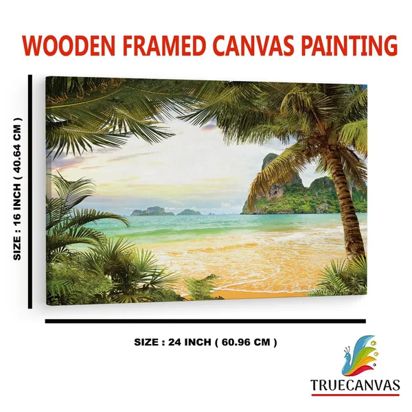 Multicolor_Tropical_Paradise_Palm_Trees_Summer_Beach,_Wooden_Framed_Canvas_Paintings_|_For_Home_Decor_|_Bedroom,_Living_Room,Wall_Decoration_|_Wall_Art_Painting,_Ct0643,_Size_16_X_24_In