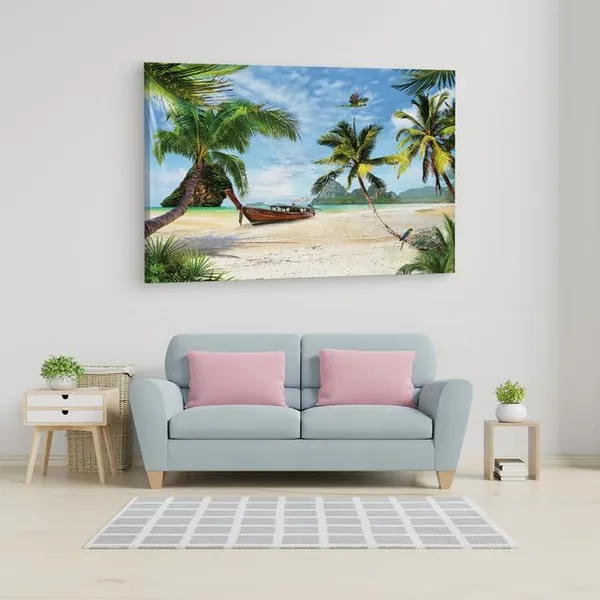 Multicolor_Sandy_Beach,_Wooden_Framed_Canvas_Paintings_|_For_Home_Decor_|_Bedroom,_Living_Room,Wall_Decoration_|_Wall_Art_Painting,_Ct0644,_Size_16_X_24_In