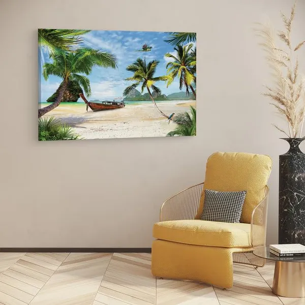 Multicolor_Sandy_Beach,_Wooden_Framed_Canvas_Paintings_|_For_Home_Decor_|_Bedroom,_Living_Room,Wall_Decoration_|_Wall_Art_Painting,_Ct0644,_Size_16_X_24_In