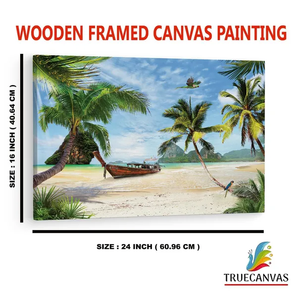 Multicolor_Sandy_Beach,_Wooden_Framed_Canvas_Paintings_|_For_Home_Decor_|_Bedroom,_Living_Room,Wall_Decoration_|_Wall_Art_Painting,_Ct0644,_Size_16_X_24_In