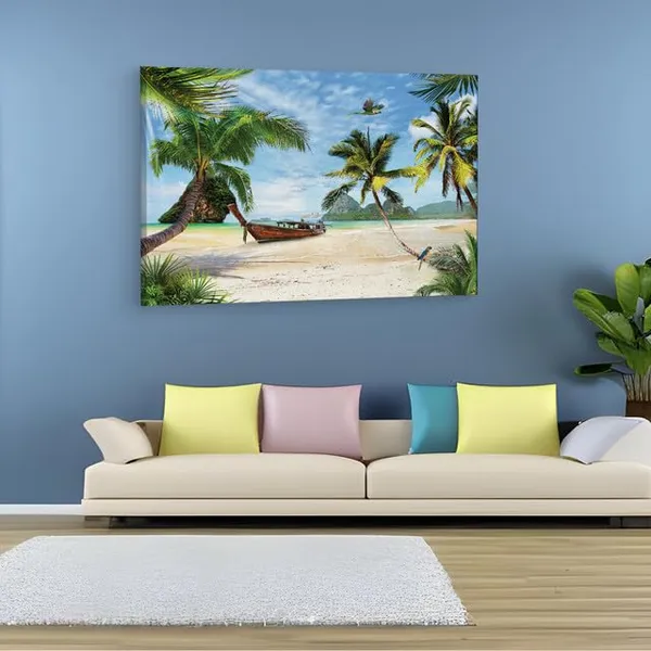 Multicolor_Sandy_Beach,_Wooden_Framed_Canvas_Paintings_|_For_Home_Decor_|_Bedroom,_Living_Room,Wall_Decoration_|_Wall_Art_Painting,_Ct0644,_Size_16_X_24_In