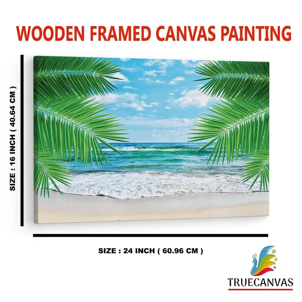 Multicolor_Hawaii_Beach_Tropical_Background,_Wooden_Framed_Canvas_Paintings_|_For_Home_Decor_|_Bedroom,_Living_Room,Wall_Decoration_|_Wall_Art_Painting,_Ct0646,_Size_16_X_24_In