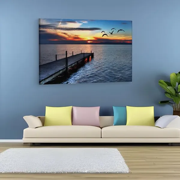 Multicolor_Lake_Norman,_Wooden_Framed_Canvas_Paintings_|_For_Home_Decor_|_Bedroom,_Living_Room,Wall_Decoration_|_Wall_Art_Painting,_Ct0647,_Size_16_X_24_In