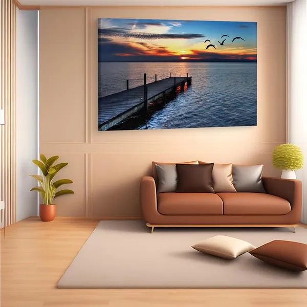 Multicolor_Lake_Norman,_Wooden_Framed_Canvas_Paintings_|_For_Home_Decor_|_Bedroom,_Living_Room,Wall_Decoration_|_Wall_Art_Painting,_Ct0647,_Size_16_X_24_In
