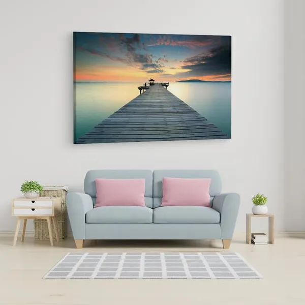 Multicolor_Seaside_Wooden_View_Bridge,_Wooden_Framed_Canvas_Paitings_|_For_Home_Decor_|_Bedroom,_Living_Room,Wall_Decoration_|_Wall_Art_Painting,_Ct0651,_Size_16_X_24_In