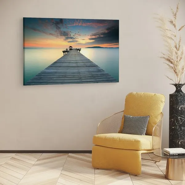 Multicolor_Seaside_Wooden_View_Bridge,_Wooden_Framed_Canvas_Paitings_|_For_Home_Decor_|_Bedroom,_Living_Room,Wall_Decoration_|_Wall_Art_Painting,_Ct0651,_Size_16_X_24_In