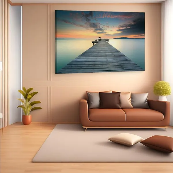 Multicolor_Seaside_Wooden_View_Bridge,_Wooden_Framed_Canvas_Paitings_|_For_Home_Decor_|_Bedroom,_Living_Room,Wall_Decoration_|_Wall_Art_Painting,_Ct0651,_Size_16_X_24_In