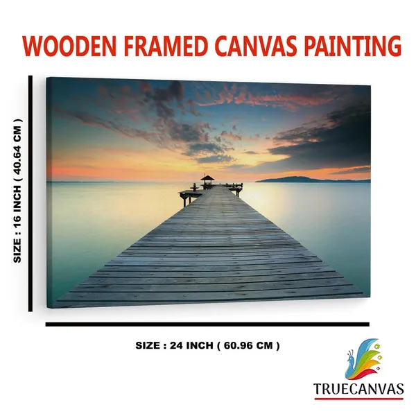 Multicolor_Seaside_Wooden_View_Bridge,_Wooden_Framed_Canvas_Paitings_|_For_Home_Decor_|_Bedroom,_Living_Room,Wall_Decoration_|_Wall_Art_Painting,_Ct0651,_Size_16_X_24_In