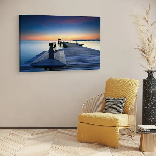 Multicolor_Thailand_Beach_Pier,_Sun,_Sunset,_Wooden_Framed_Canvas_Paintings_|_For_Home_Decor_|_Bedroom,_Living_Room,Wall_Decoration_|_Wall_Art_Painting,_Ct0652,_Size_16_X_24_In
