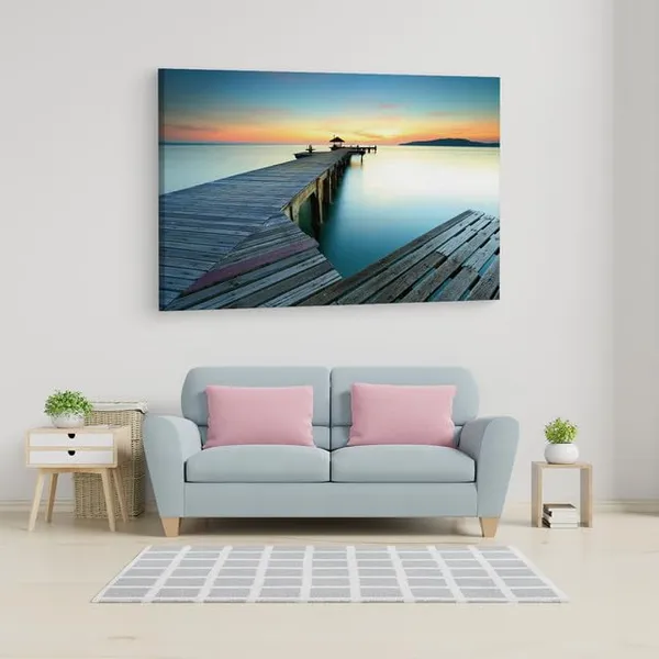 Multicolor_Nature_Horizon_Sea_Sky_Water_Dock_Sunset_Wooden_Framed_Canvas_Paintings_|_For_Home_Decor_|_Bedroom,_Living_Room,Wall_Decoration_|_Wall_Art_Painting,_Ct0654,_Size_16_X_24_In