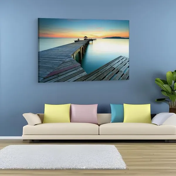 Multicolor_Nature_Horizon_Sea_Sky_Water_Dock_Sunset_Wooden_Framed_Canvas_Paintings_|_For_Home_Decor_|_Bedroom,_Living_Room,Wall_Decoration_|_Wall_Art_Painting,_Ct0654,_Size_16_X_24_In