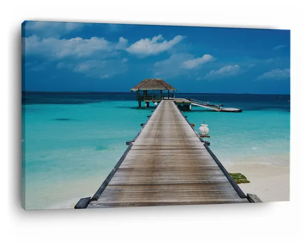 Multicolor_Tropical_Pier,_Wooden_Framed_Canvas_Paintings_|_For_Home_Decor_|_Bedroom,_Living_Room,Wall_Decoration_|_Wall_Art_Painting,_Ct0662,_Size_16_X_24_In