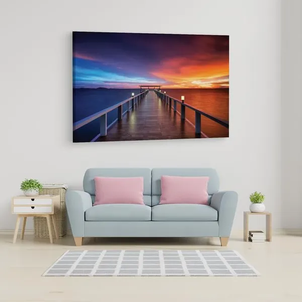 Multicolor_Path_Bridge_Sun_Sunset,_Wooden_Framed_Canvas_Paintings_|_For_Home_Decor_|_Bedroom,_Living_Room,Wall_Decoration_|_Wall_Art_Painting,_Ct0664,_Size_16_X_24_In