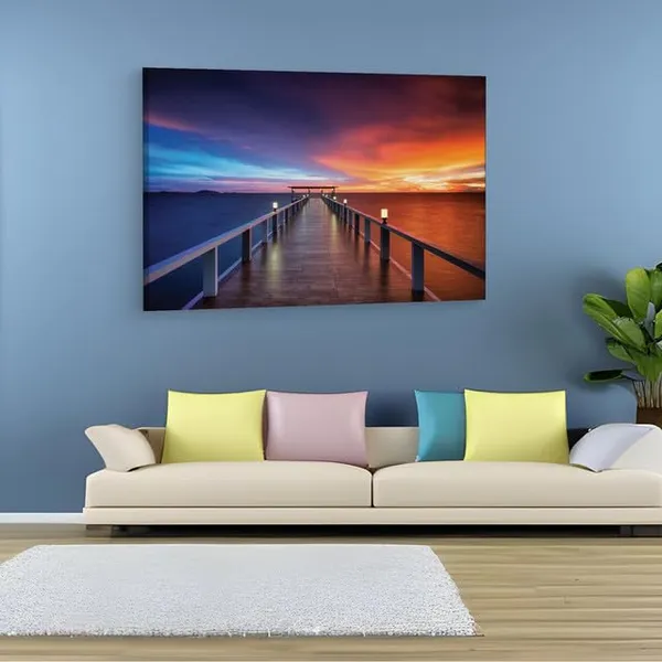 Multicolor_Path_Bridge_Sun_Sunset,_Wooden_Framed_Canvas_Paintings_|_For_Home_Decor_|_Bedroom,_Living_Room,Wall_Decoration_|_Wall_Art_Painting,_Ct0664,_Size_16_X_24_In