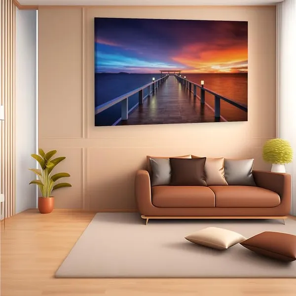 Multicolor_Path_Bridge_Sun_Sunset,_Wooden_Framed_Canvas_Paintings_|_For_Home_Decor_|_Bedroom,_Living_Room,Wall_Decoration_|_Wall_Art_Painting,_Ct0664,_Size_16_X_24_In