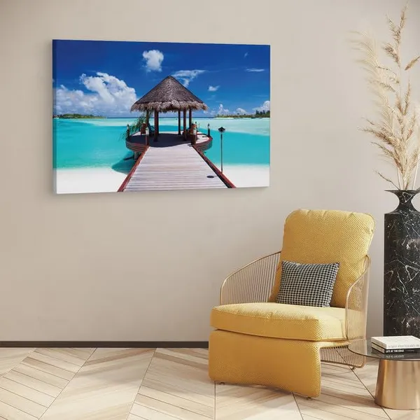 Multicolor_Jetty_With_Amazing_Ocean_Wall_Mural,_Wooden_Framed_Canvas_Paintings_|_For_Home_Decor_|_Bedroom,_Living_Room,Wall_Decoration_|_Wall_Art_Painting,_Ct0665,_Size_16_X_24_In
