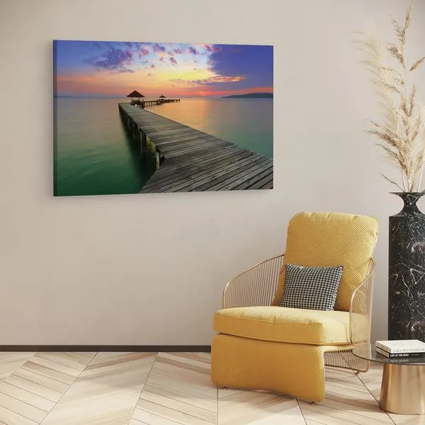 Multicolor_Ocean_Pier_Mura,_Wooden_Framed_Canvas_Paintings_|_For_Home_Decor_|_Bedroom,_Living_Room,Wall_Decoration_|_Wall_Art_Painting,_Ct0668,_Size_16_X_24_In