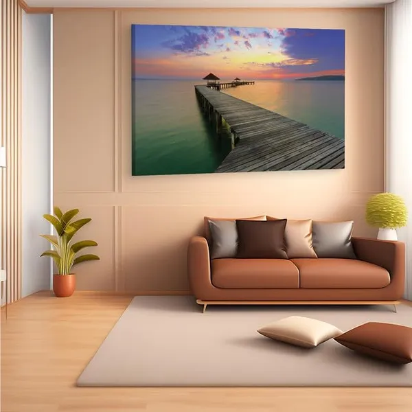 Multicolor_Ocean_Pier_Mura,_Wooden_Framed_Canvas_Paintings_|_For_Home_Decor_|_Bedroom,_Living_Room,Wall_Decoration_|_Wall_Art_Painting,_Ct0668,_Size_16_X_24_In