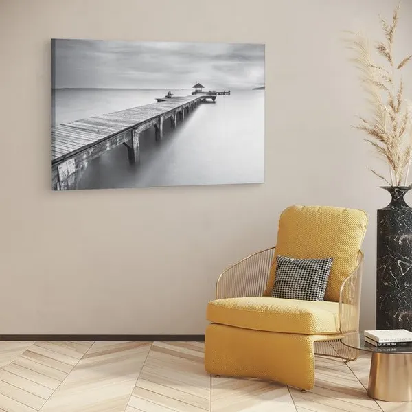 Multicolor_Wooden_Sea_Bridge_Seascape,_Wooden_Framed_Canvas_Paintings_|_For_Home_Decor_|_Bedroom,_Living_Room,Wall_Decoration_|_Wall_Art_Painting,_Ct0670,_Size_16_X_24_In