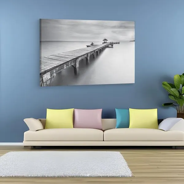 Multicolor_Wooden_Sea_Bridge_Seascape,_Wooden_Framed_Canvas_Paintings_|_For_Home_Decor_|_Bedroom,_Living_Room,Wall_Decoration_|_Wall_Art_Painting,_Ct0670,_Size_16_X_24_In