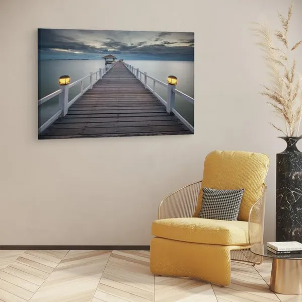 Multicolor_Port_Bay_Wooden_Bridge_Sunset,_Wooden_Framed_Canvas_Paintings_|_For_Home_Decor_|_Bedroom,_Living_Room,Wall_Decoration_|_Wall_Art_Painting,_Ct0674,_Size_16_X_24_In